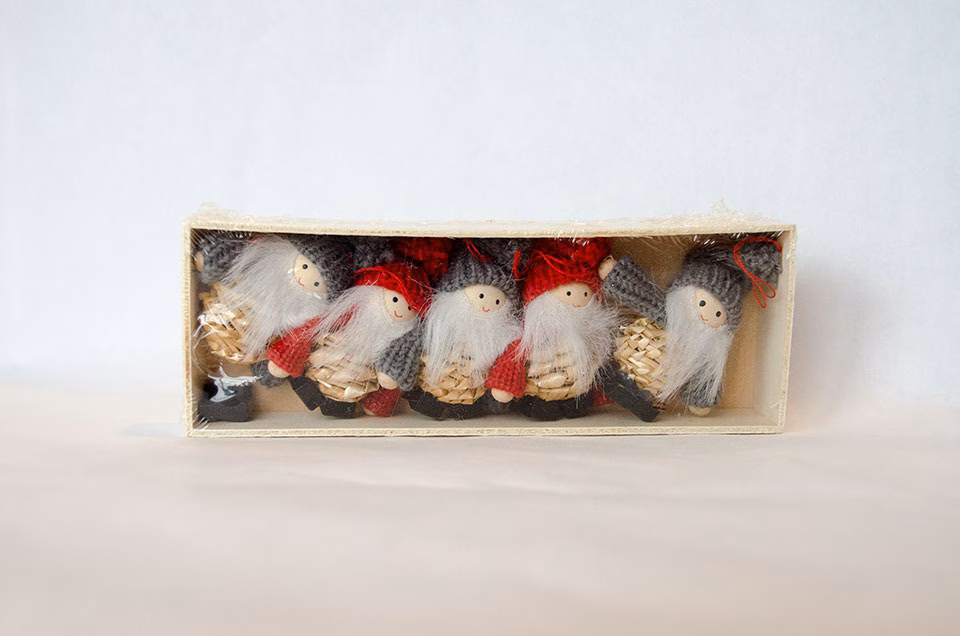 Straw Santa ornaments