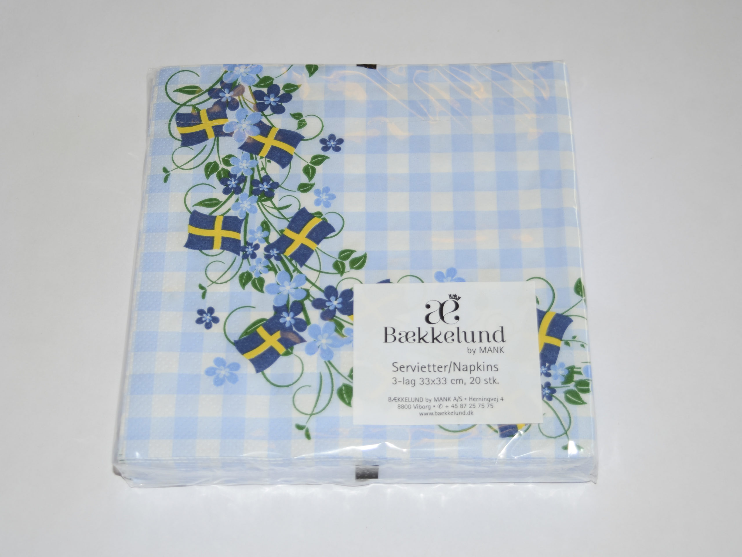 Swedish flag and flower wreath napkin