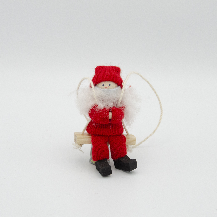 Santa on swing ornament