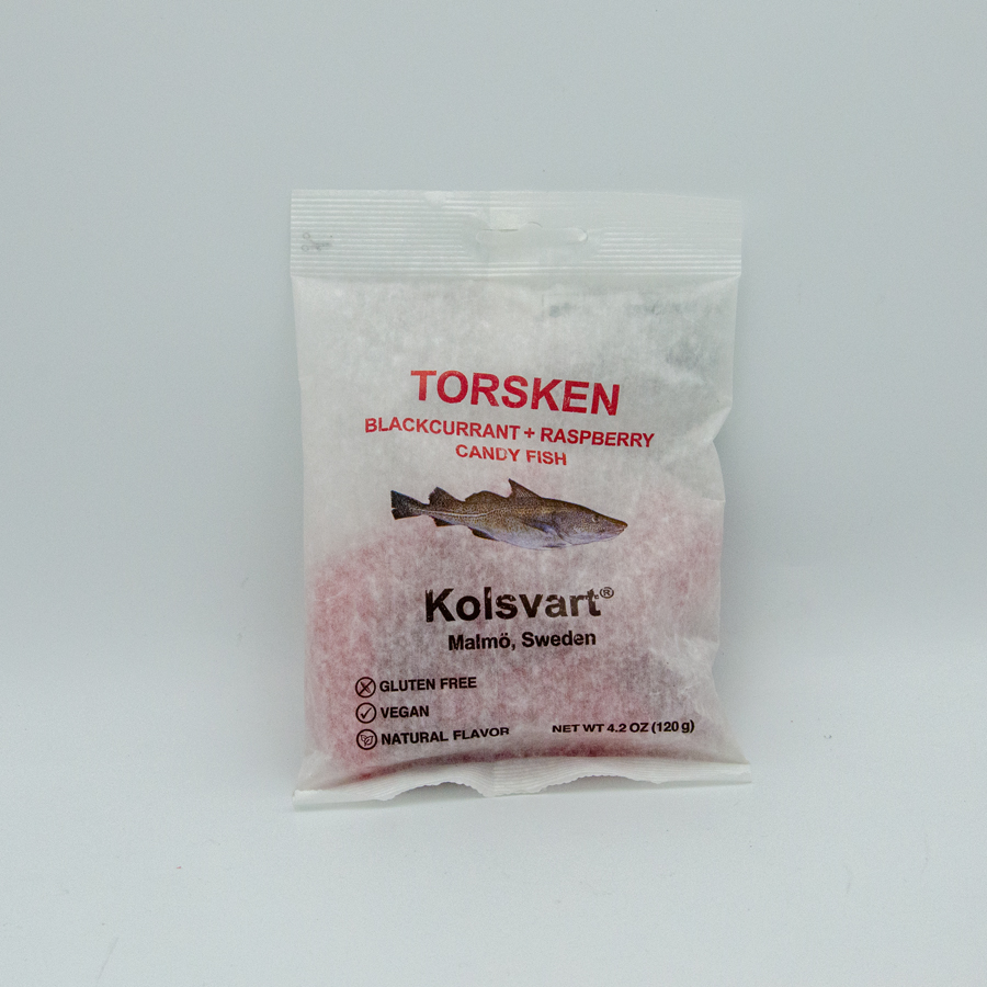 Kolsvart, Torsken, black current & raspberry candy fish