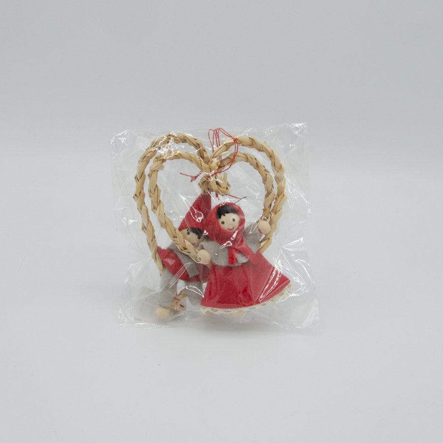 Heart straw ornaments, 2 pack