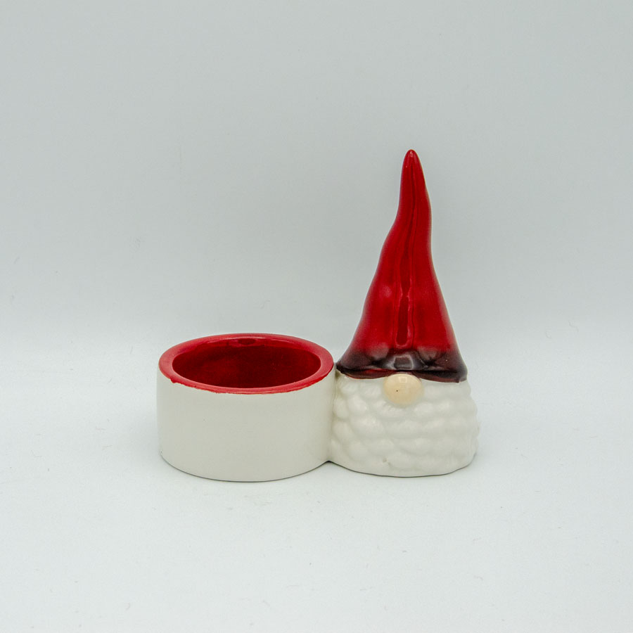 Red Tomte candle holder