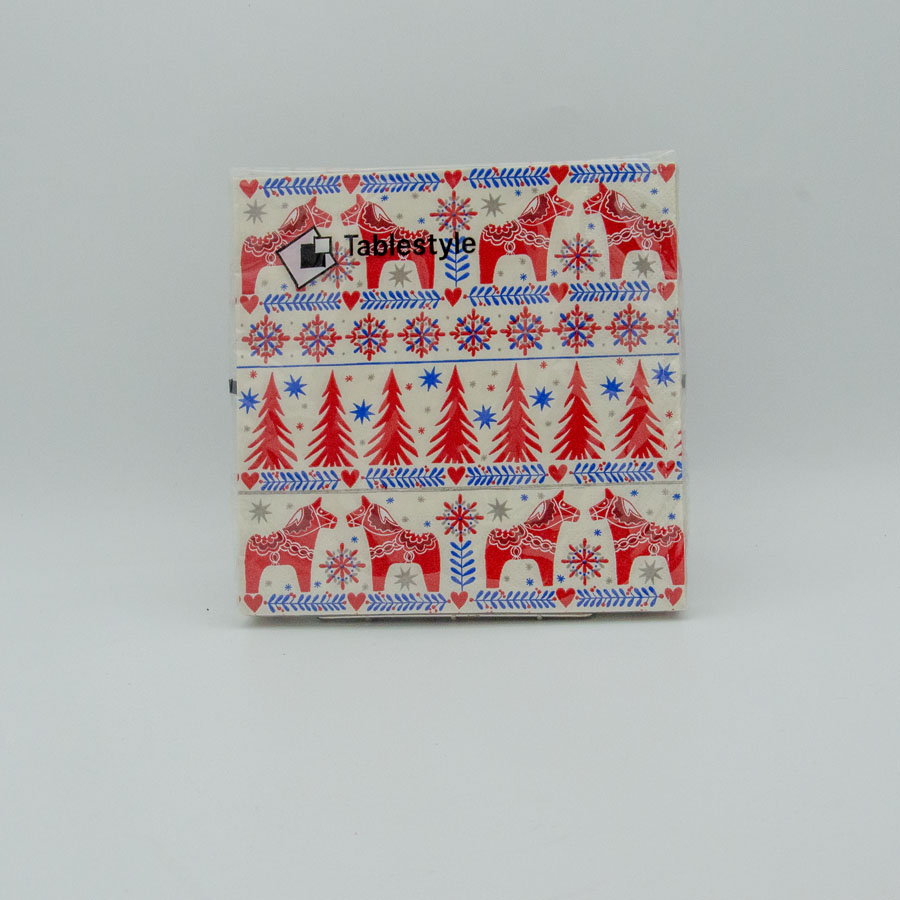 Winter Dala horse lunch napkin