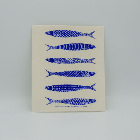 Swedish dishcloth, Blue Fish