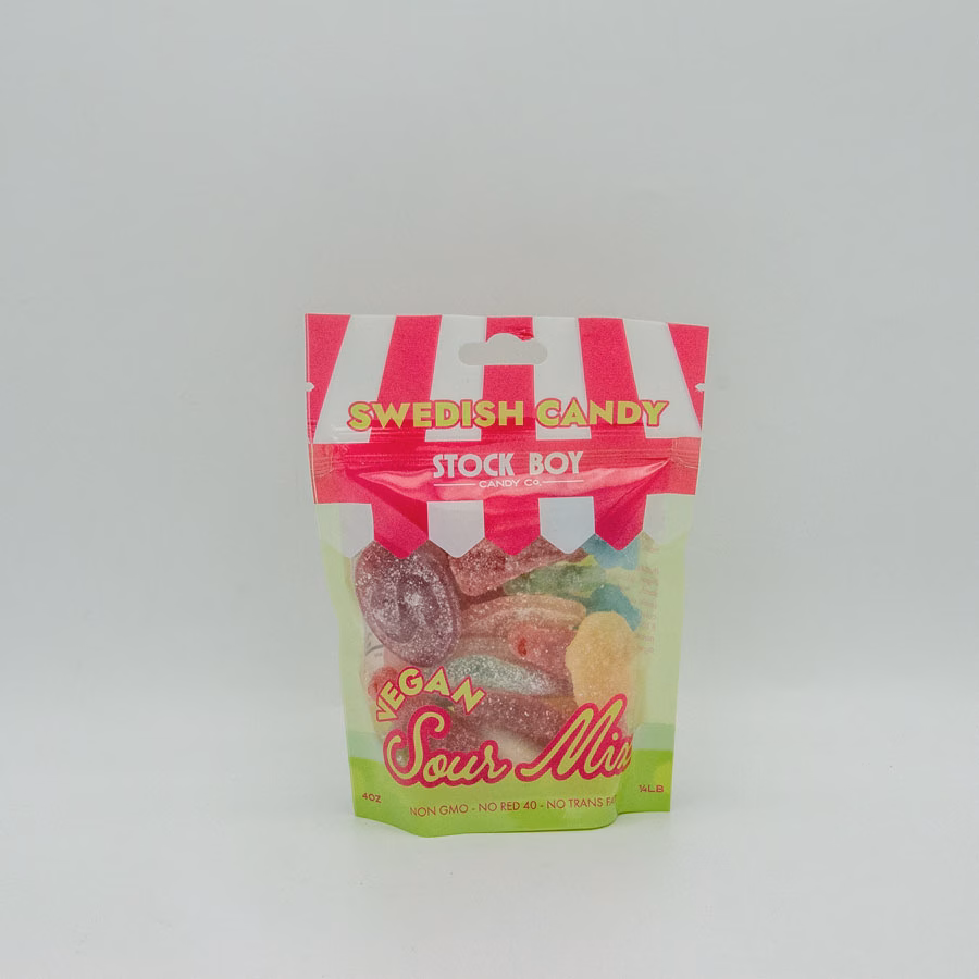 Stock Boy Swedish candy, Vegan sour mix